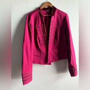 Torrid - Red Velvet Accent Military Blazer